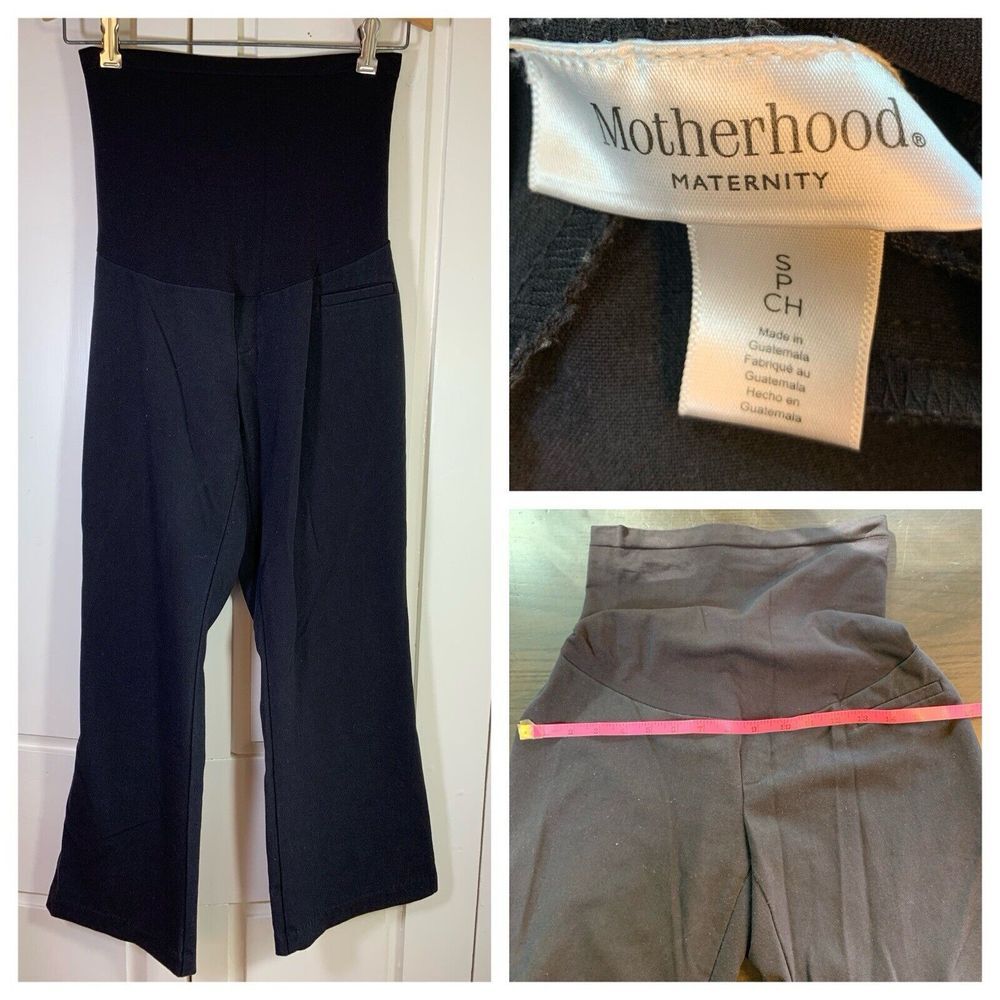 Motherhood Maternity Womens Pants S Black Full Panel Boot Cut Comfort Minimalist